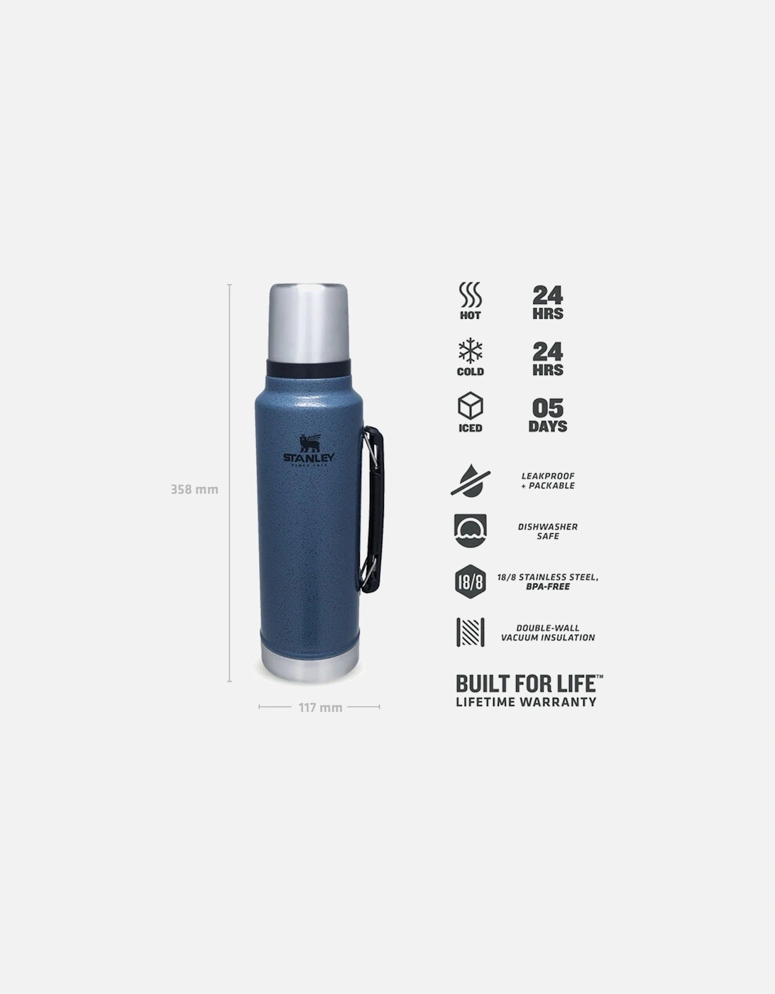 1L Classic Legendary Thermal Cold Water Bottle