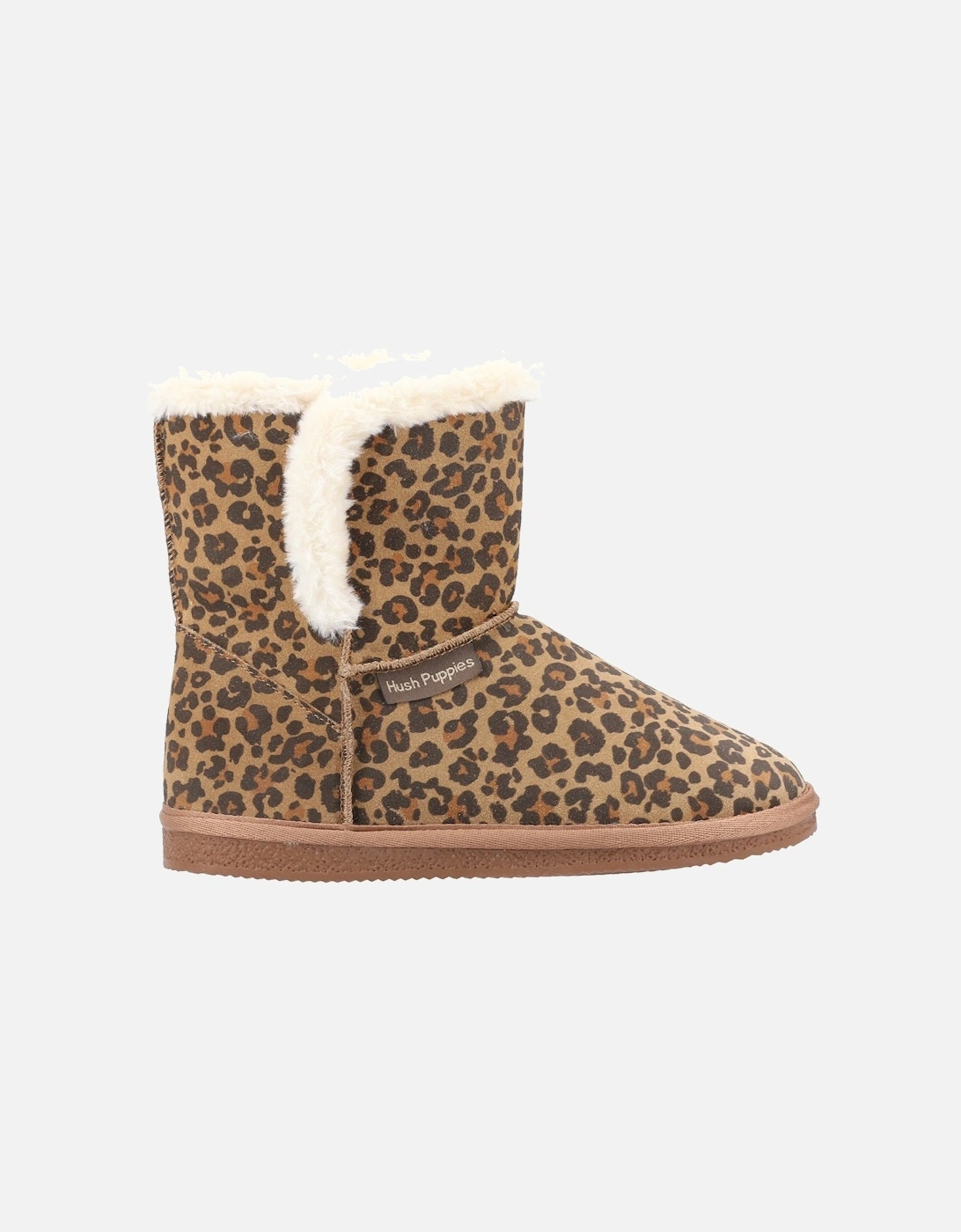 Womens/Ladies Ashleigh Leopard Print Suede Slipper Boots