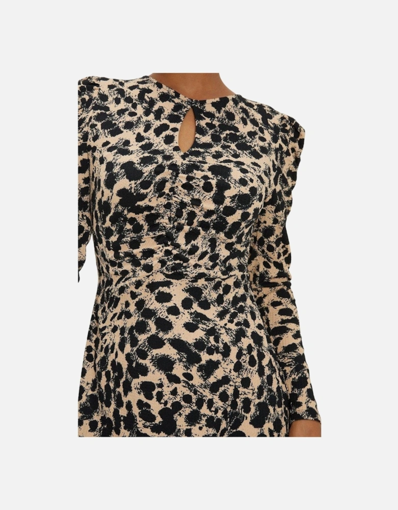 Womens/Ladies Leopard Print Keyhole Midi Dress