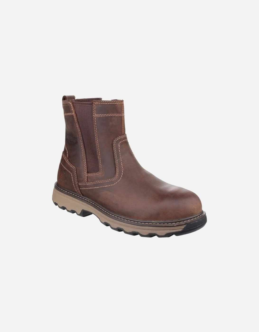 Caterpillar Unisex Pelton Safety Leather Boots - Cream - Size: 6/6