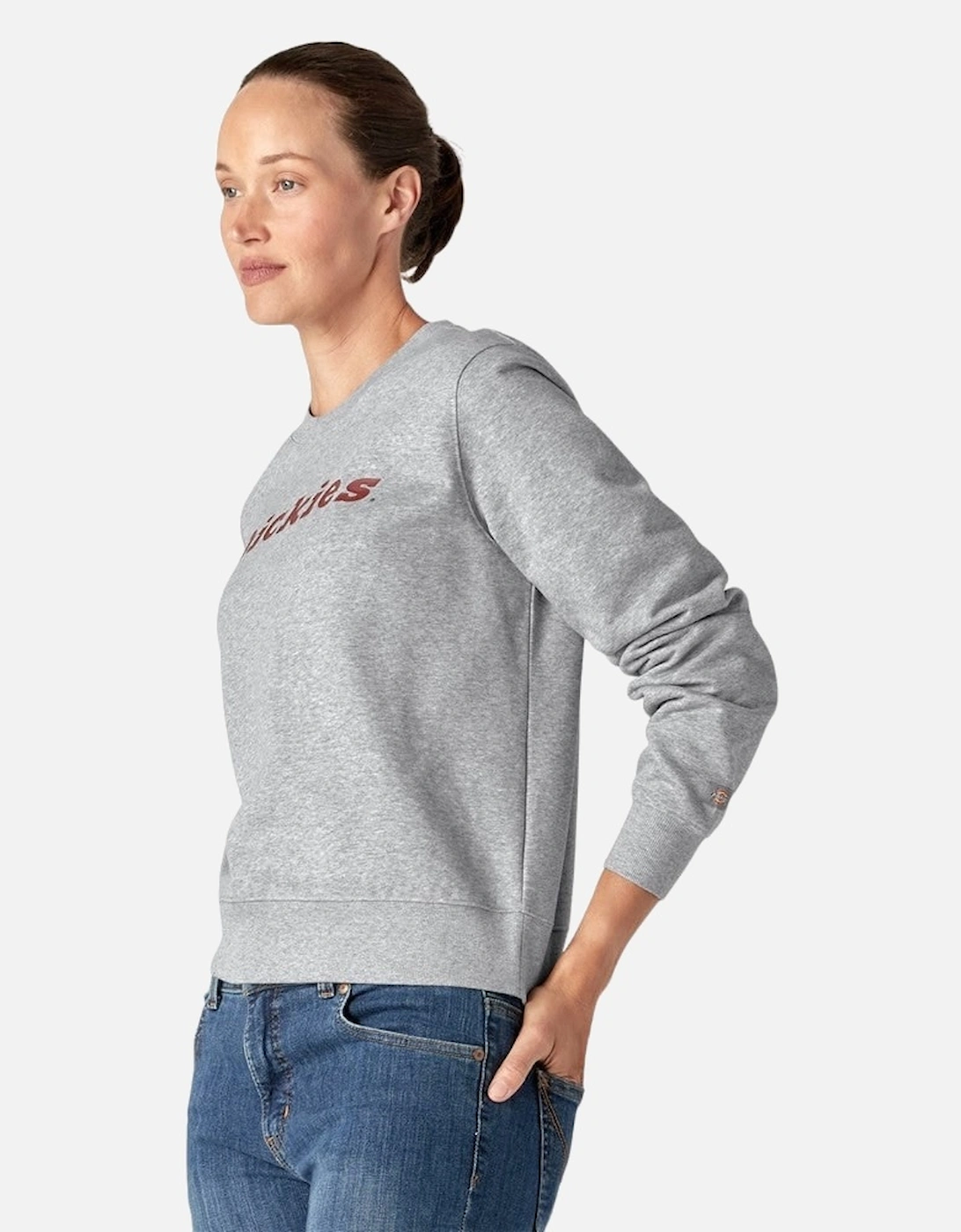 Womens/Ladies Wordmark Heavyweight Crew Neck Sweatshirt