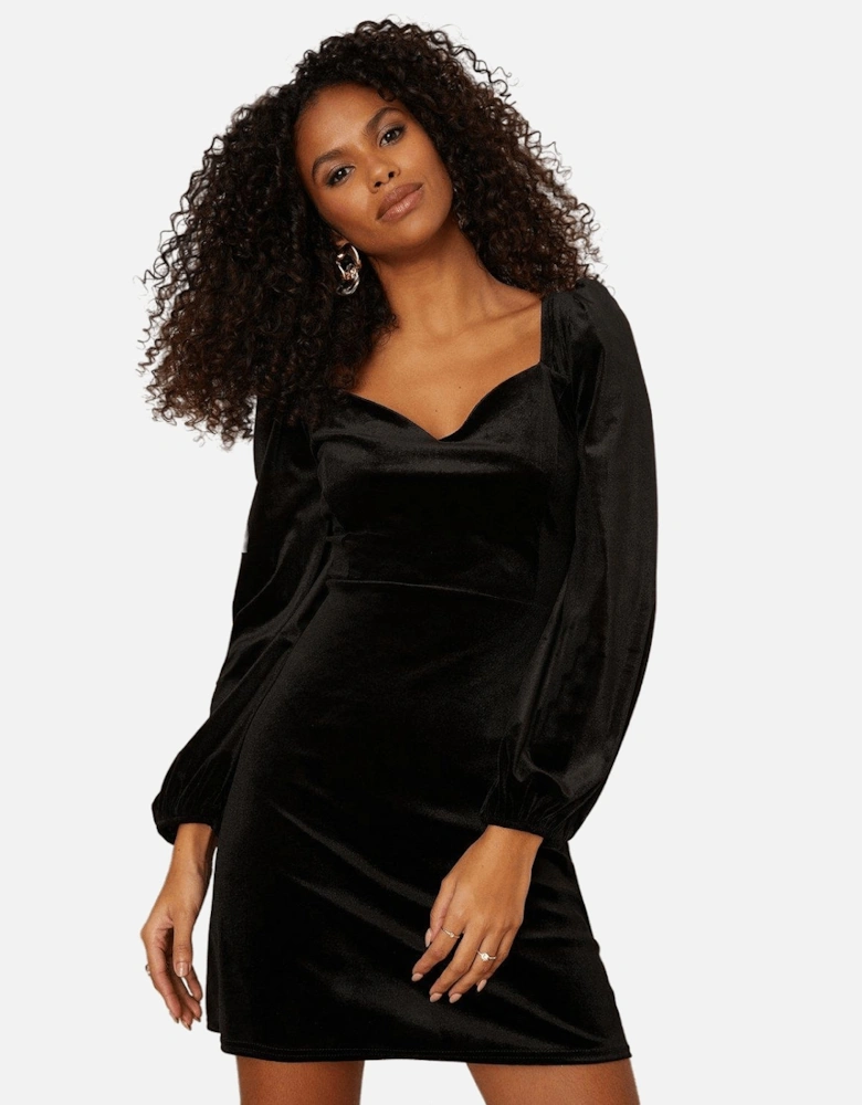 Womens/Ladies Velvet Sweetheart Mini Dress