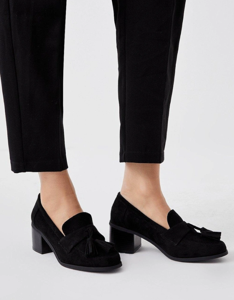 Womens/Ladies Lena Block Heel Loafers