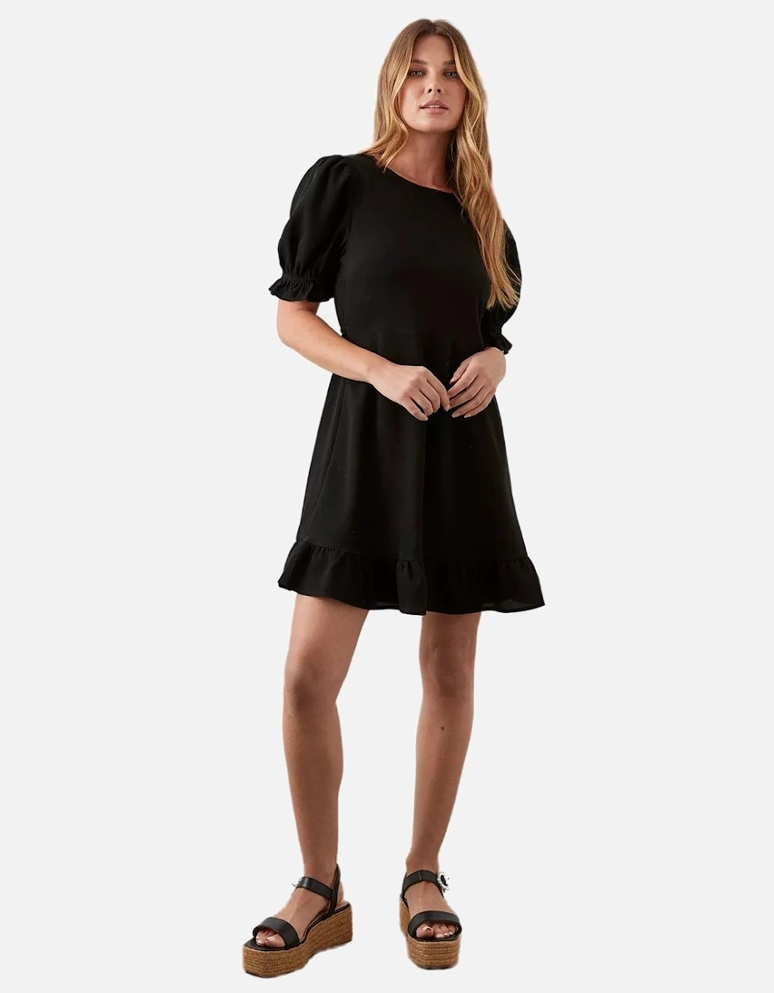 Womens/Ladies Ruffle Hem Mini Dress, 4 of 3