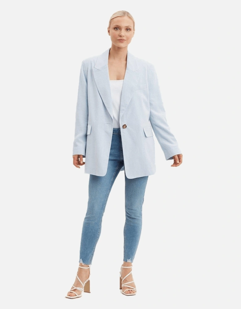 Womens/Ladies Linen Boyfriend Jacket