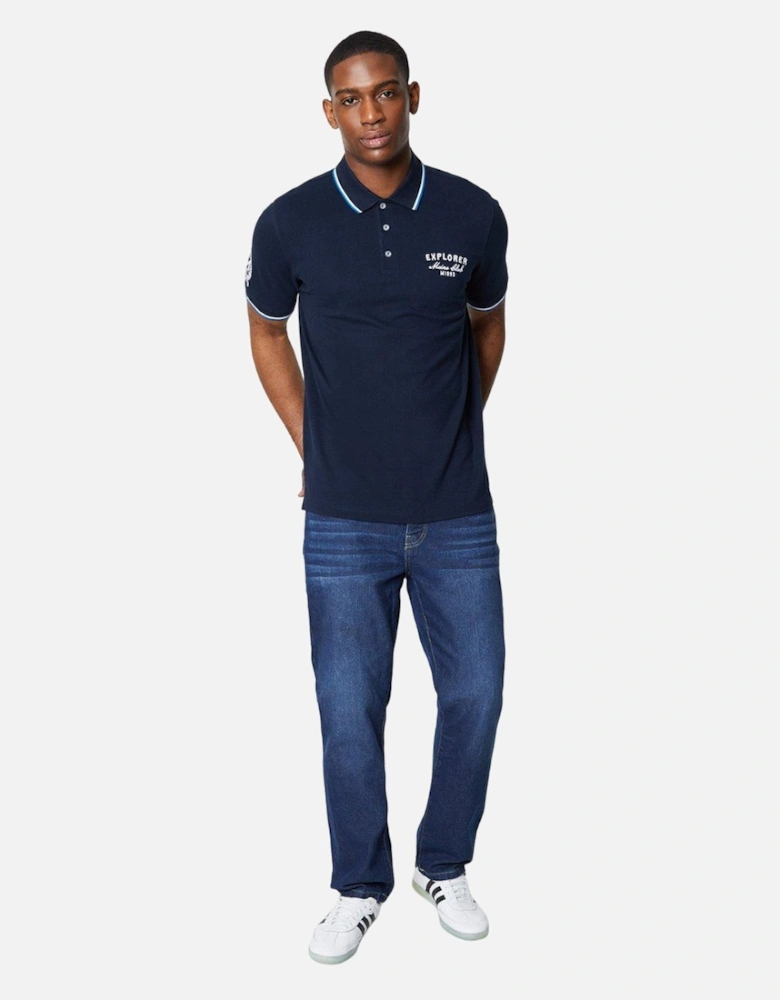 Mens Tipped Badge Polo Shirt