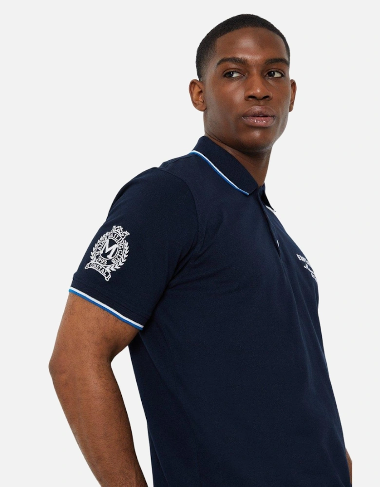 Mens Tipped Badge Polo Shirt