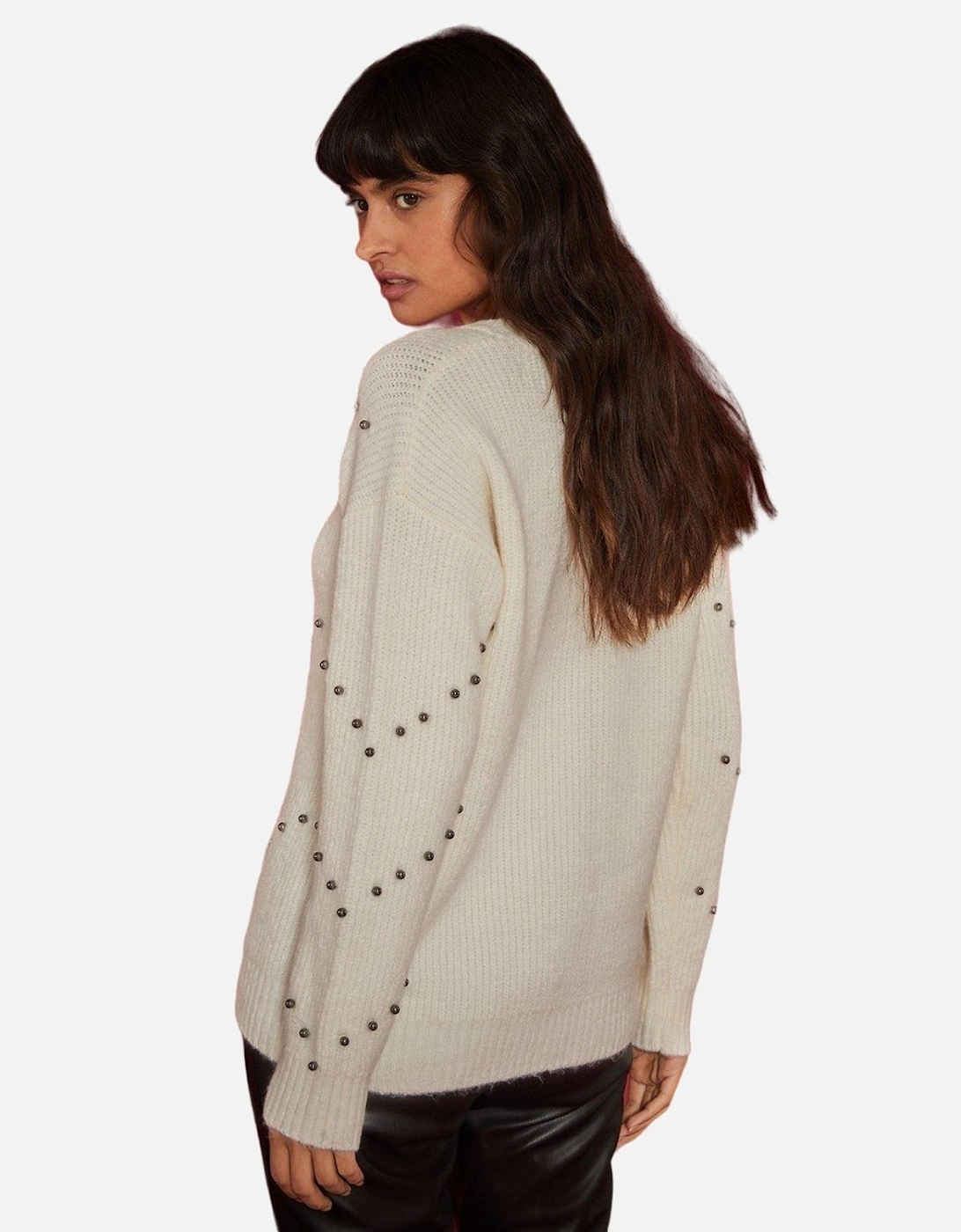 Womens/Ladies Zig Zag Embellished Jumper