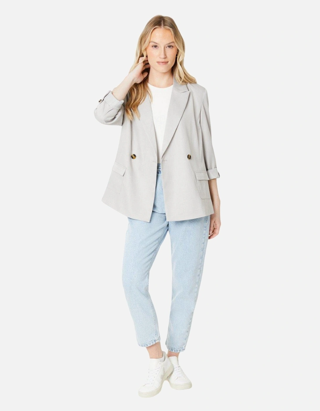 Womens/Ladies Pocket Detail Longline Blazer