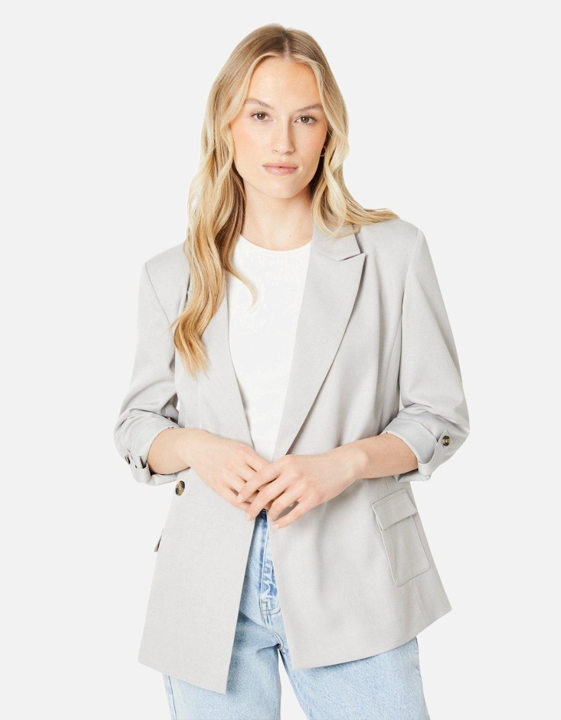 Womens/Ladies Pocket Detail Longline Blazer, 4 of 3