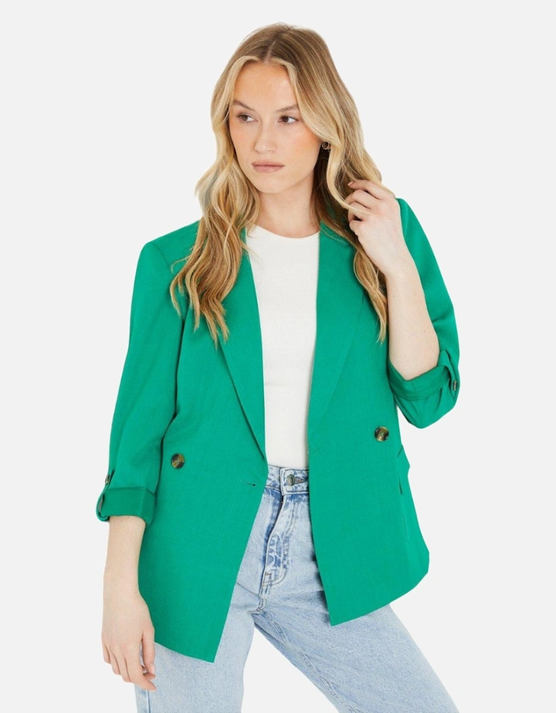 Womens/Ladies Pocket Detail Longline Blazer