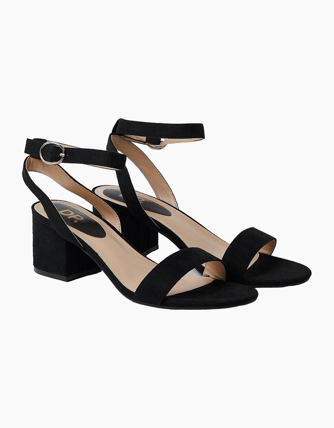 Women's Dorothy Perkins Womens/Ladies Tommi Barely There Wide Medium Block Heel Sandals - Black - Size: 4