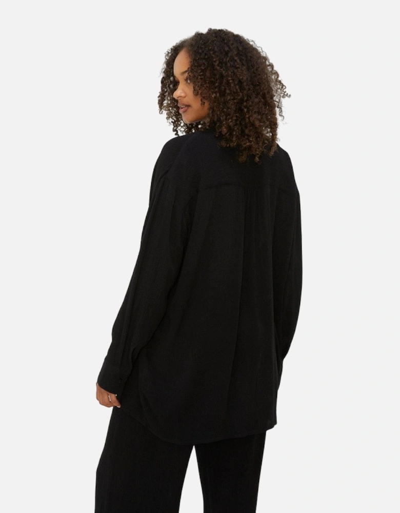 Womens/Ladies Crinkle Tall Oversized Shirt
