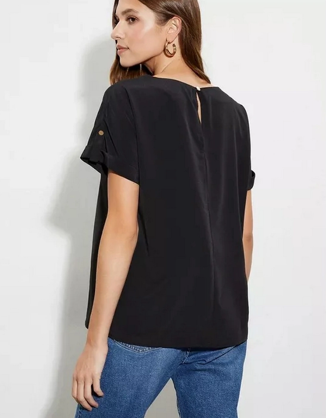 Womens/Ladies Roll Sleeve Blouse