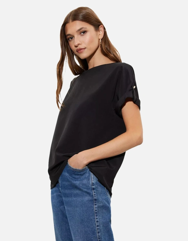 Womens/Ladies Roll Sleeve Blouse