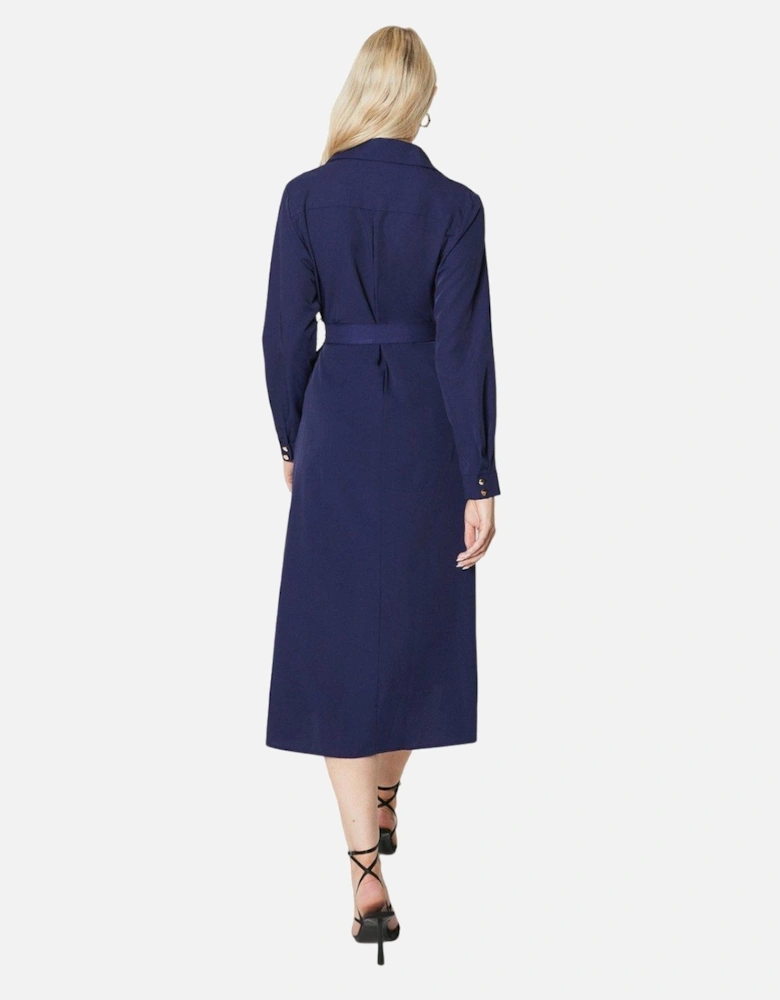 Womens/Ladies Utility Belted Midi Dress