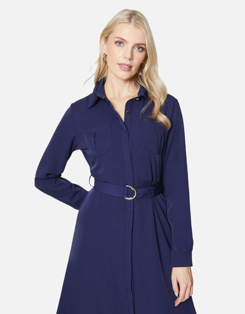 Womens/Ladies Utility Belted Midi Dress