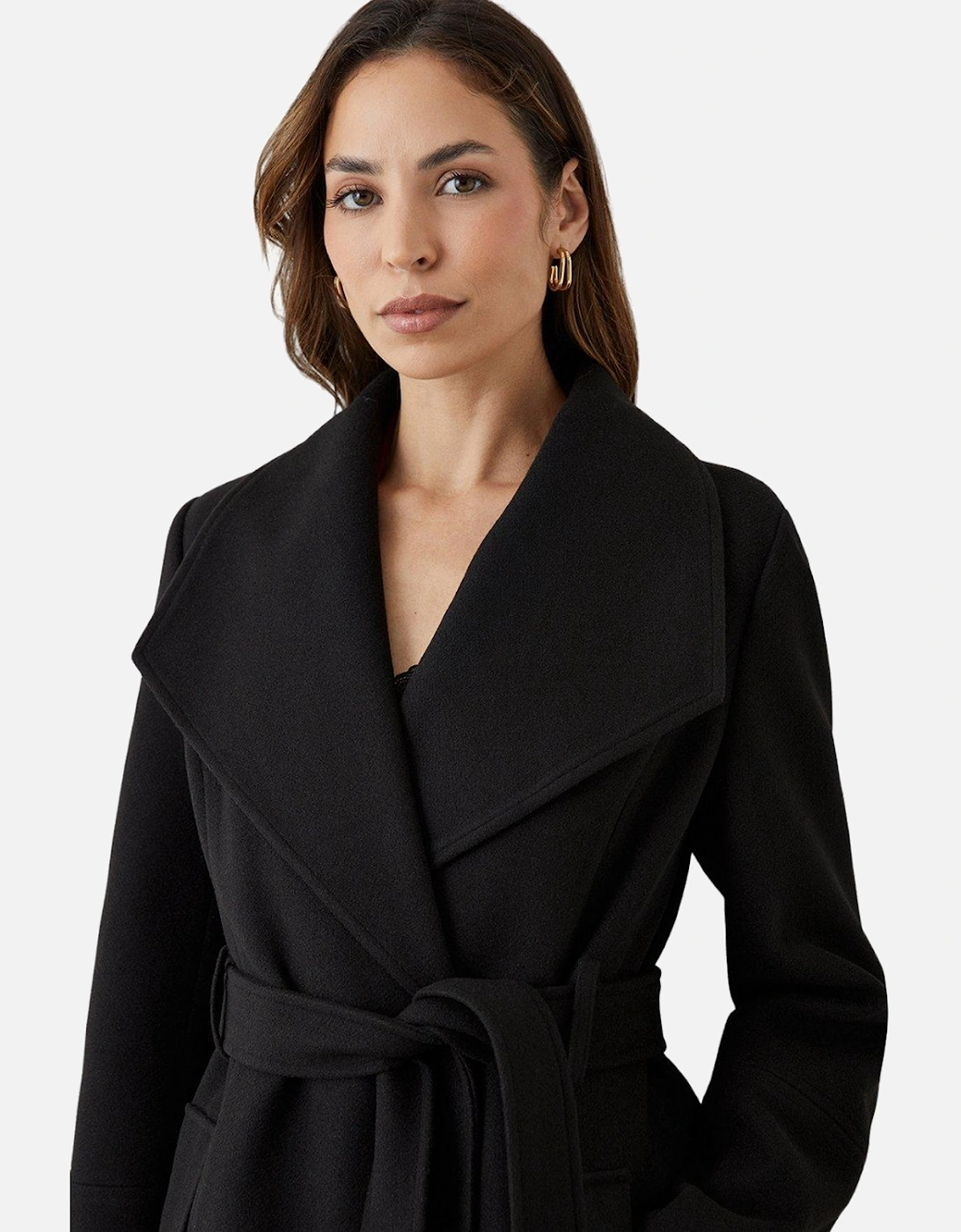 Womens/Ladies Belted Wrap Longline Coat