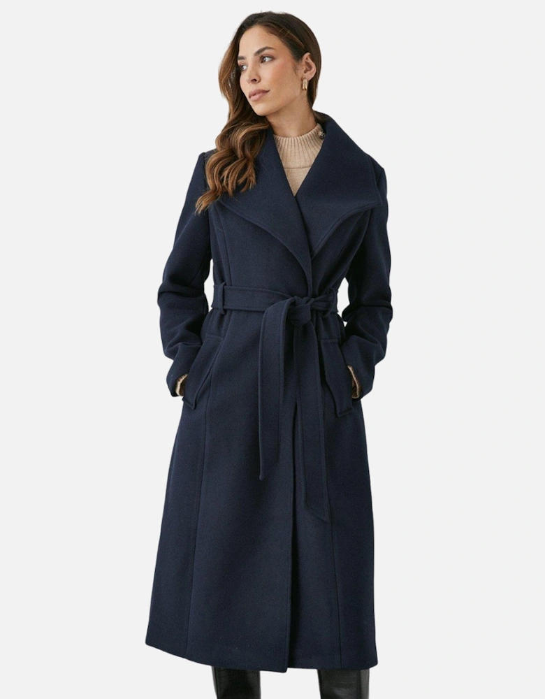 Womens/Ladies Belted Wrap Longline Coat