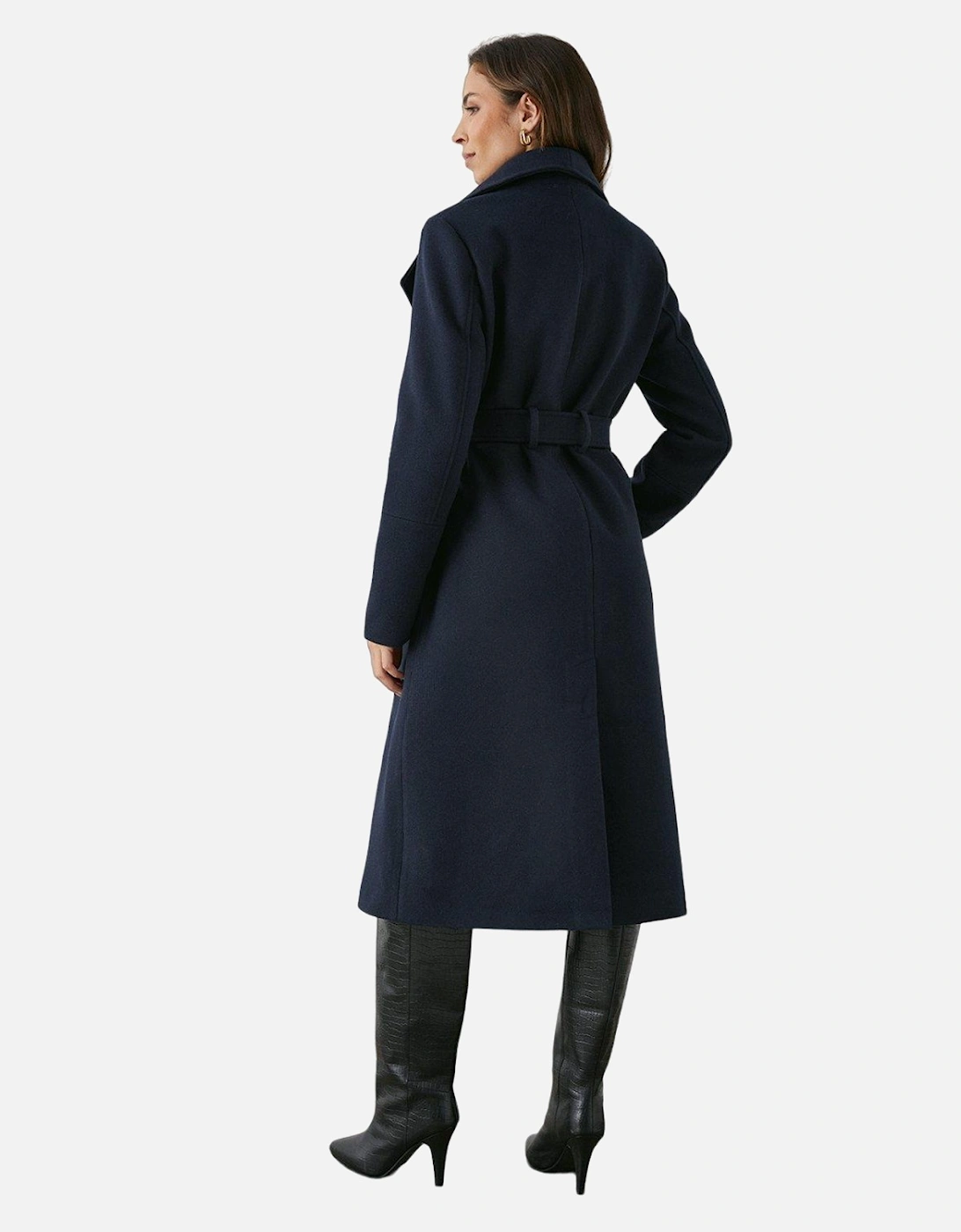 Womens/Ladies Belted Wrap Longline Coat