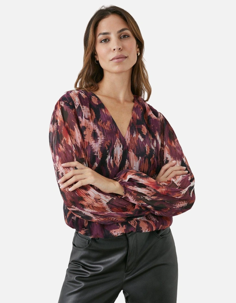 Womens/Ladies Abstract Wrap Top