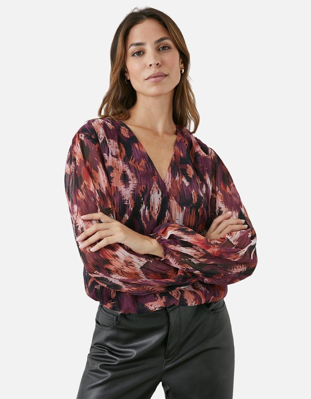Womens/Ladies Abstract Wrap Top, 5 of 4