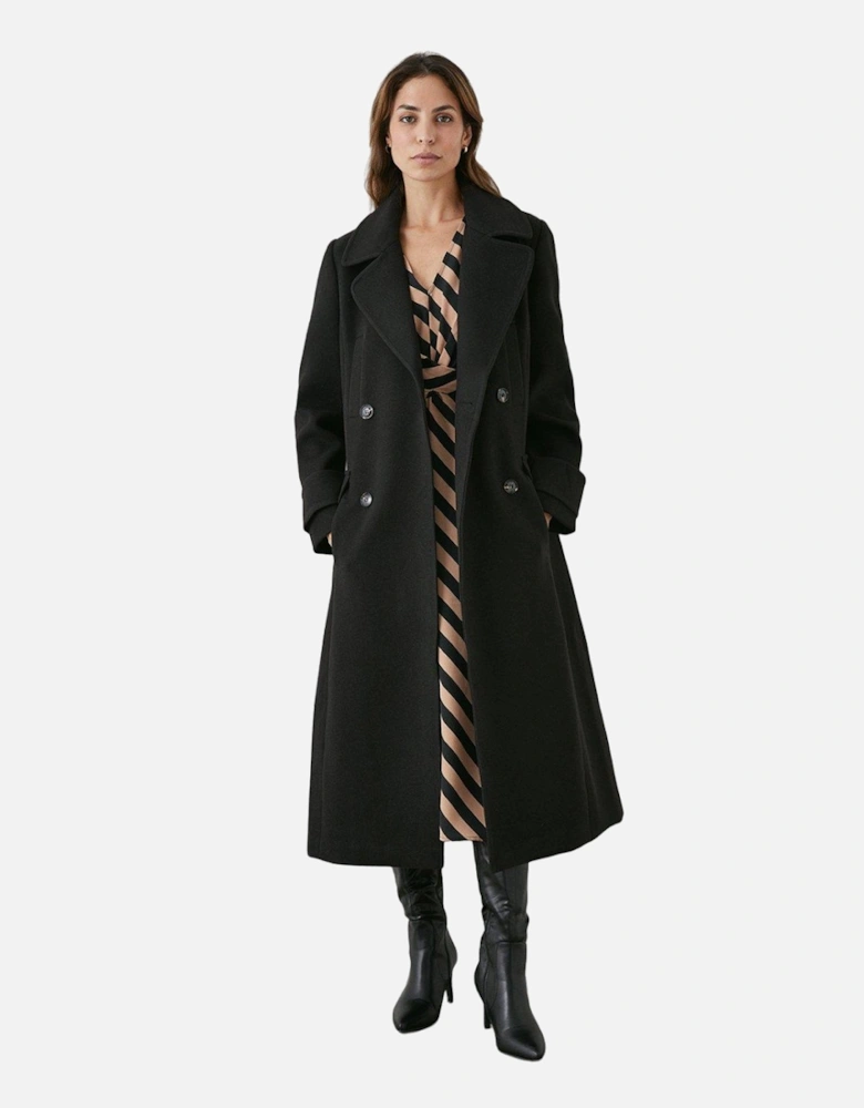 Womens/Ladies Longline Double-Breasted Oversized Coat