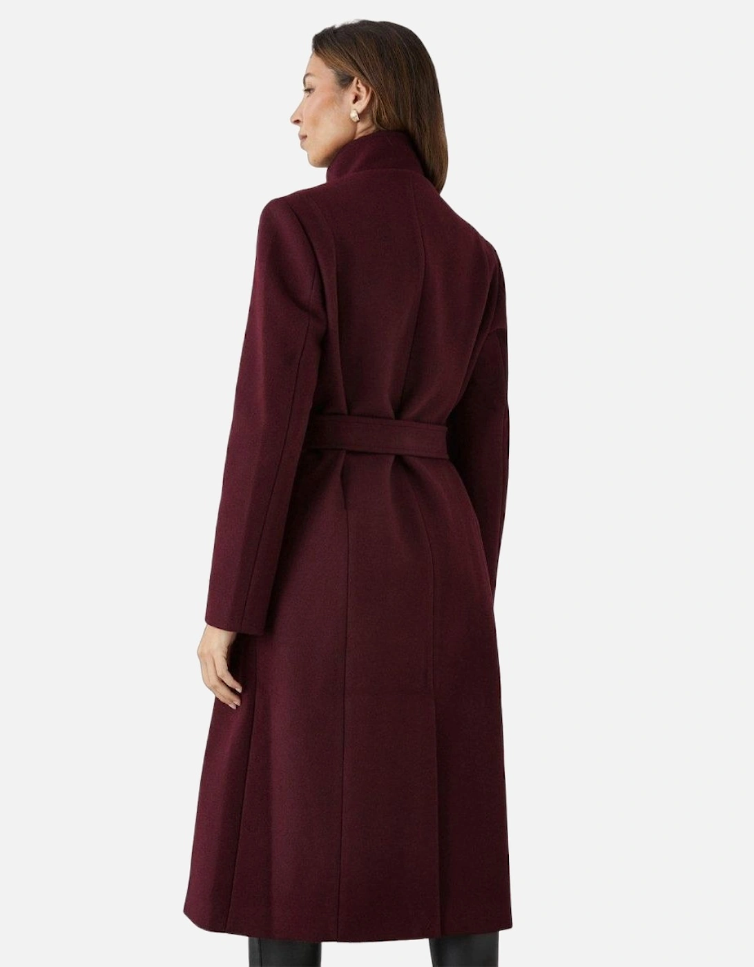 Womens/Ladies Belted Funnel Neck Coat