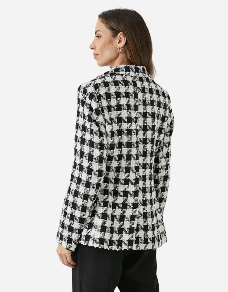 Womens/Ladies Dogtooth Double-Breasted Blazer