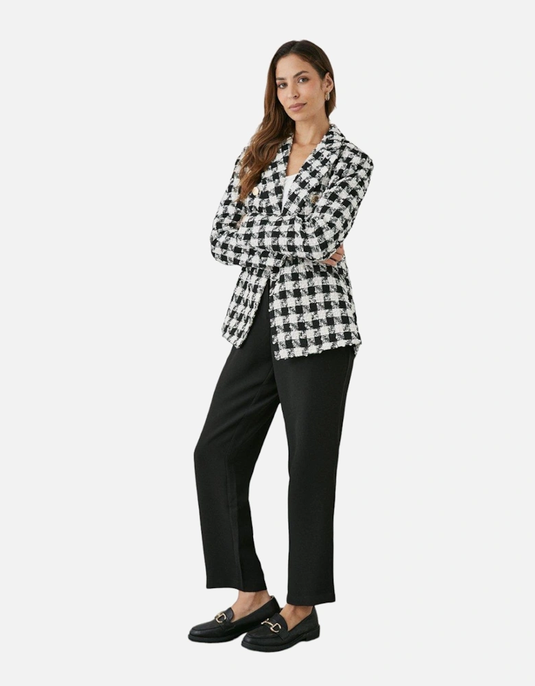 Womens/Ladies Dogtooth Double-Breasted Blazer