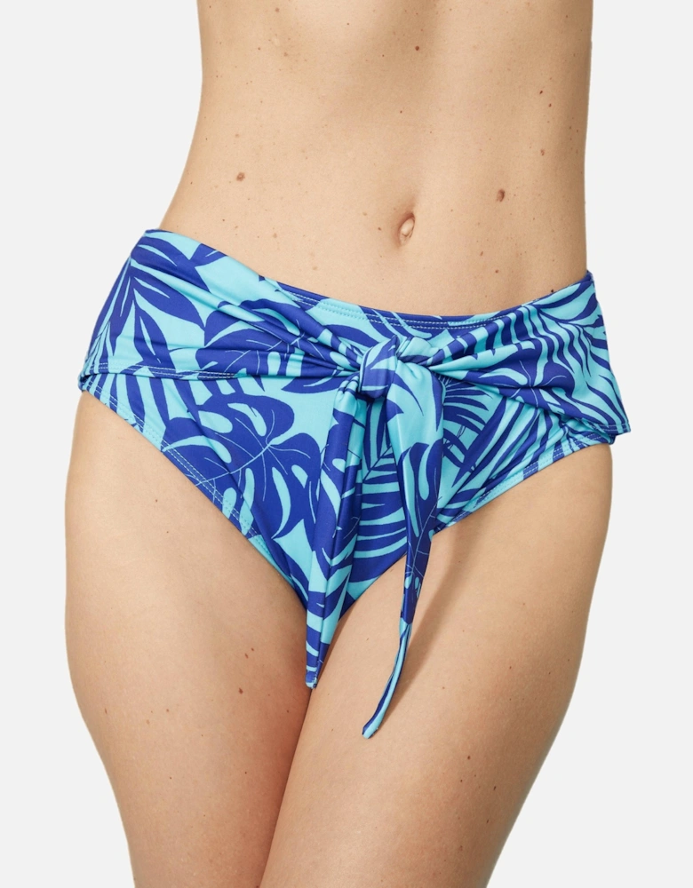Womens/Ladies Palm Leaf High Waist Bikini Bottoms