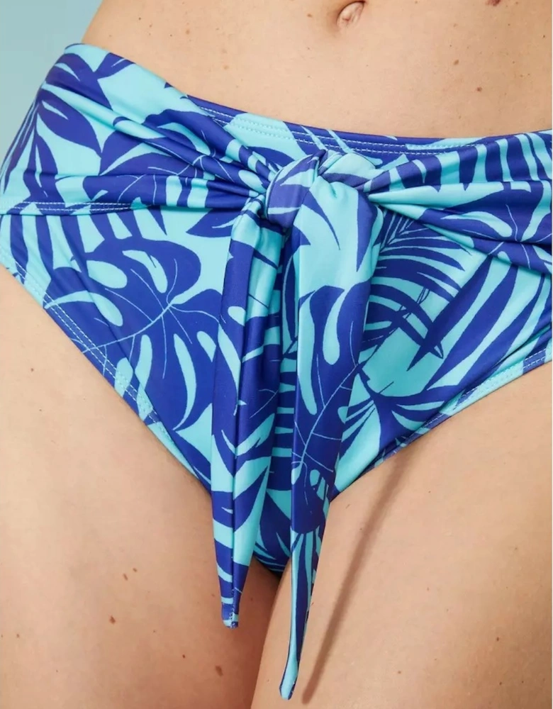 Womens/Ladies Palm Leaf High Waist Bikini Bottoms
