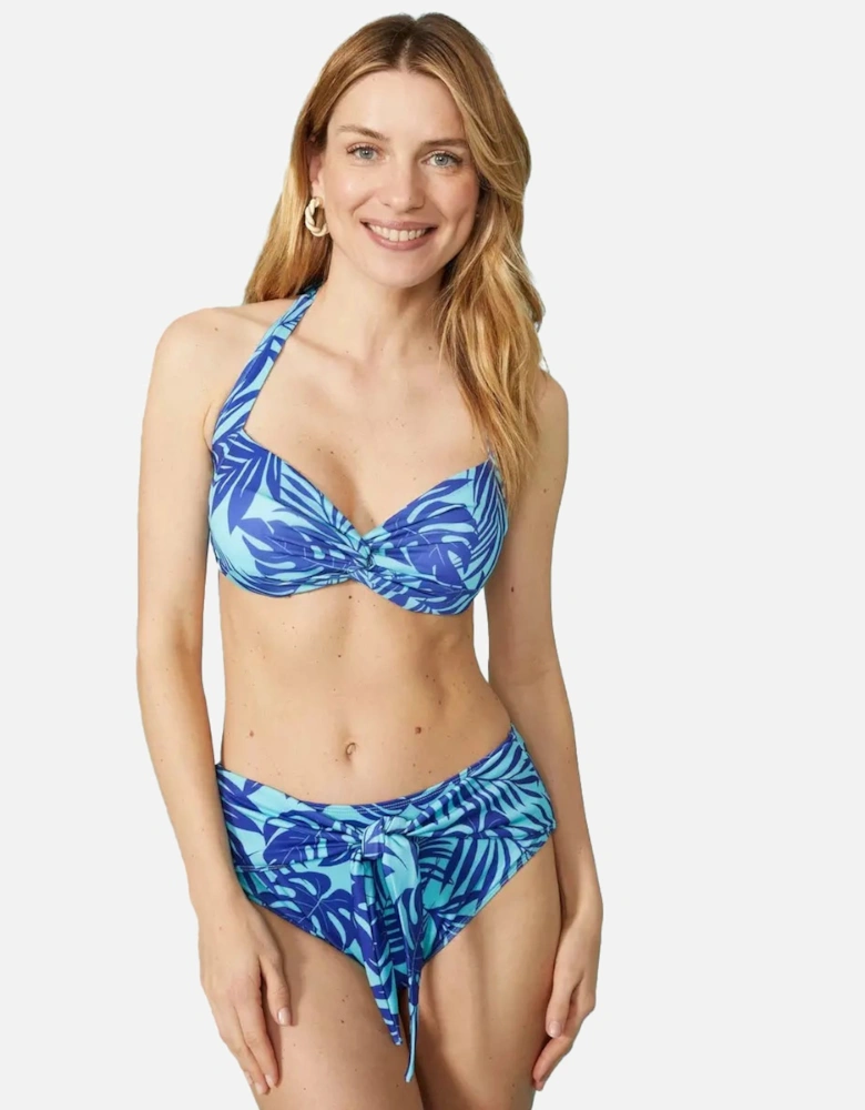 Womens/Ladies Palm Leaf High Waist Bikini Bottoms