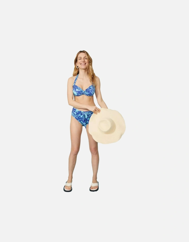 Womens/Ladies Palm Leaf High Waist Bikini Bottoms