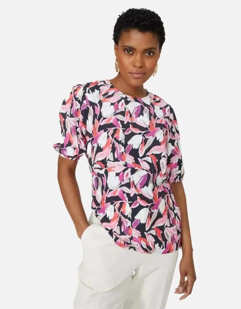 Womens/Ladies Printed Blouson Sleeve Blouse