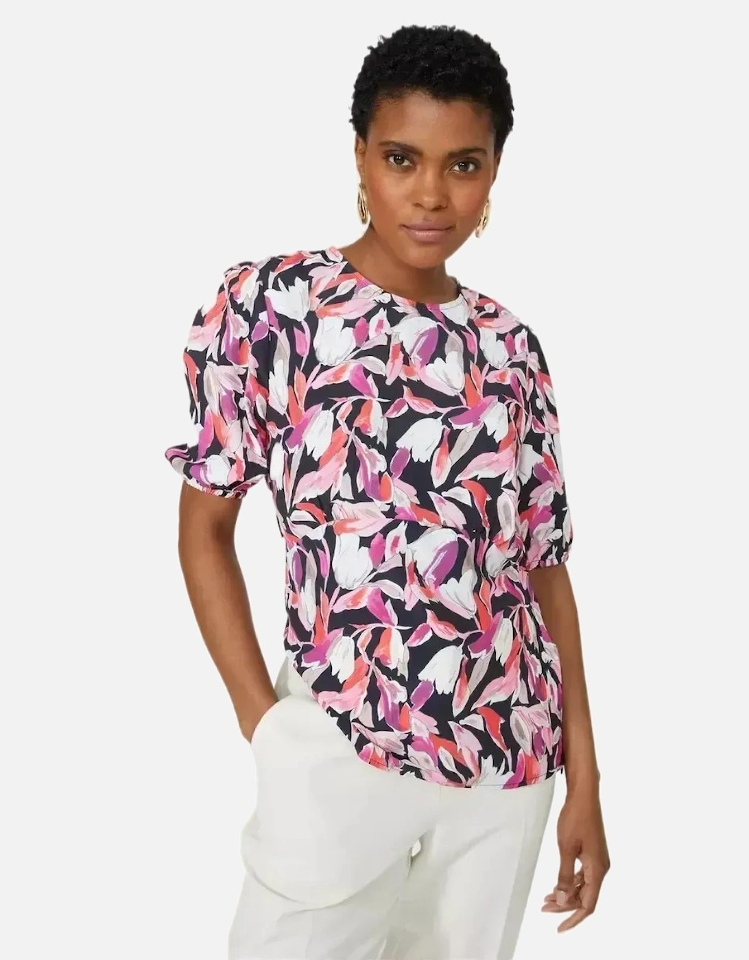 Womens/Ladies Printed Blouson Sleeve Blouse, 6 of 5