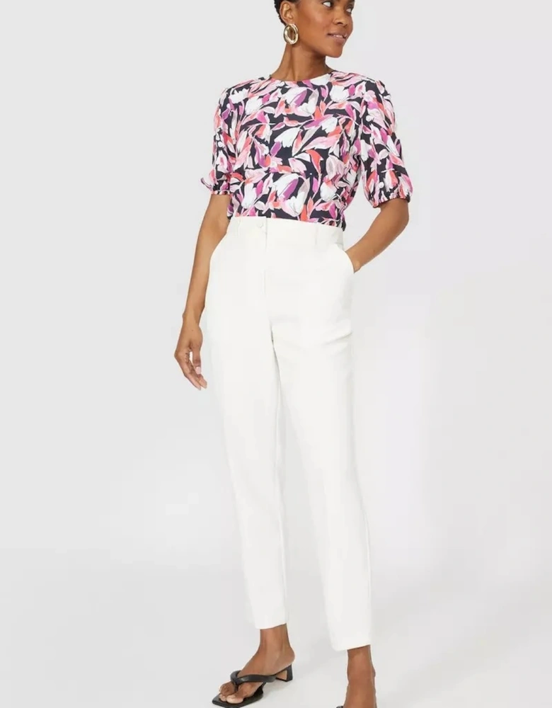 Womens/Ladies Printed Blouson Sleeve Blouse