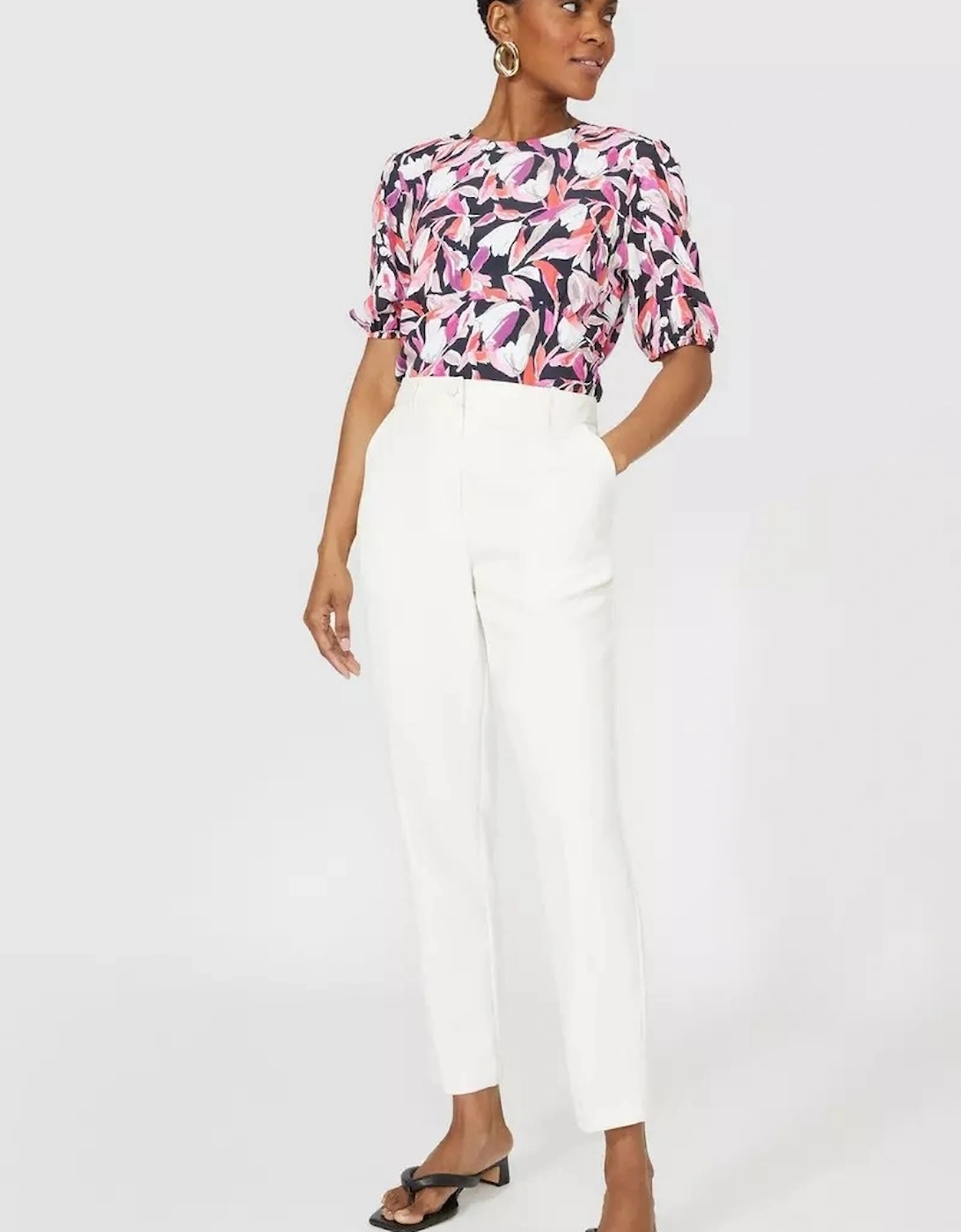 Womens/Ladies Printed Blouson Sleeve Blouse