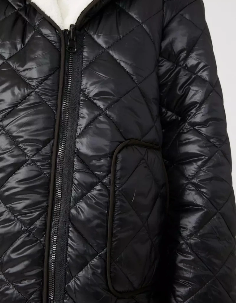 Womens/Ladies Quilted Padded Reversible Coat