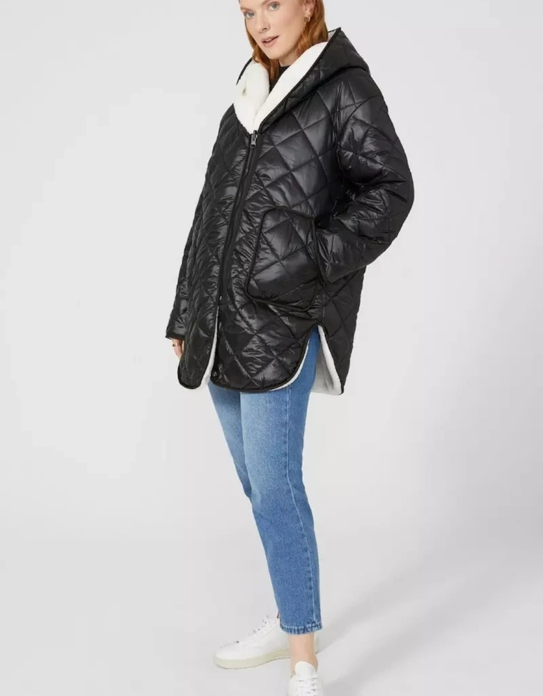 Womens/Ladies Quilted Padded Reversible Coat