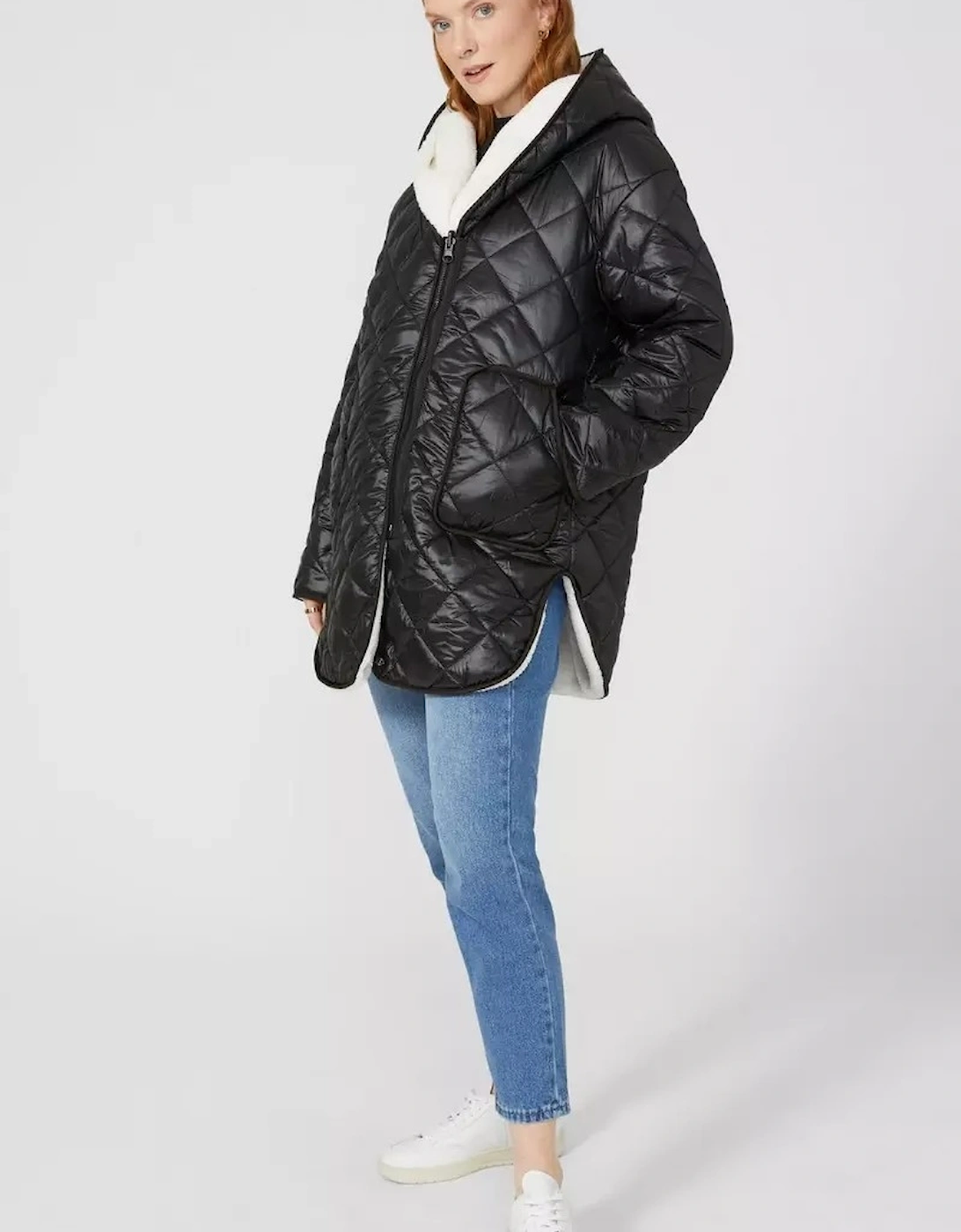 Womens/Ladies Quilted Padded Reversible Coat