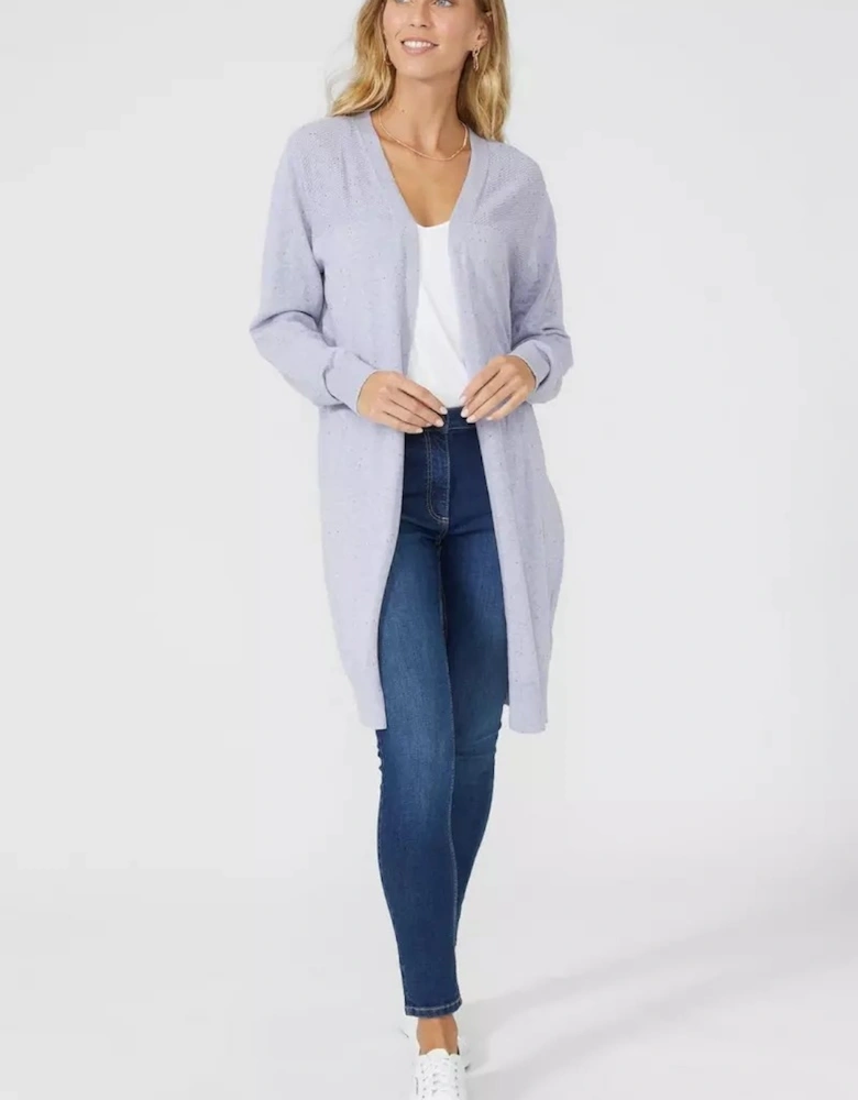 Womens/Ladies Moss Stitch Longline Cardigan