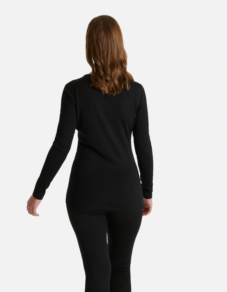 Womens/Ladies Merino Crew Neck Long Sleeve Baselayer II Top