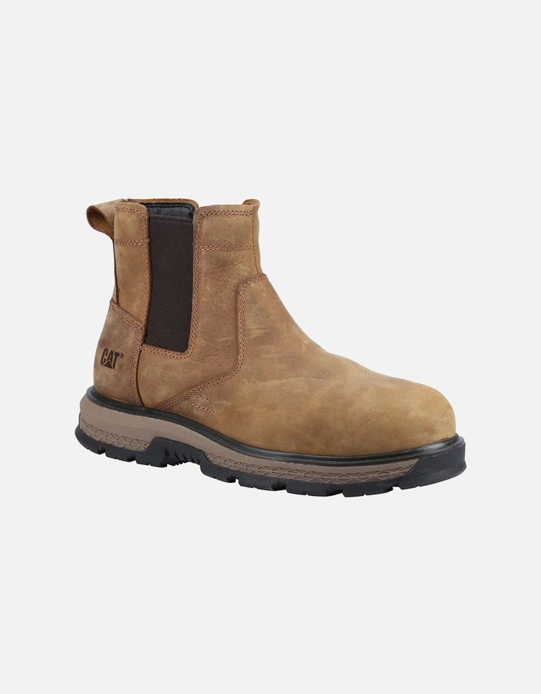 Men's Caterpillar Mens Exposition Leather Safety Boots - Brown - Size: 12