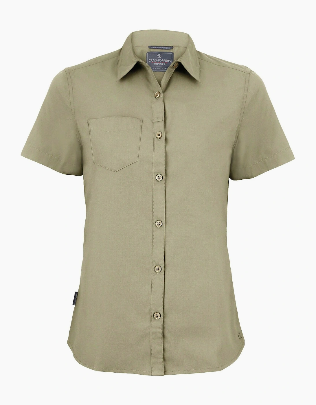 Craghoppers Women's Pebble Brown / Expert Kiwi Short-Sleeved Shirt - Size: 18