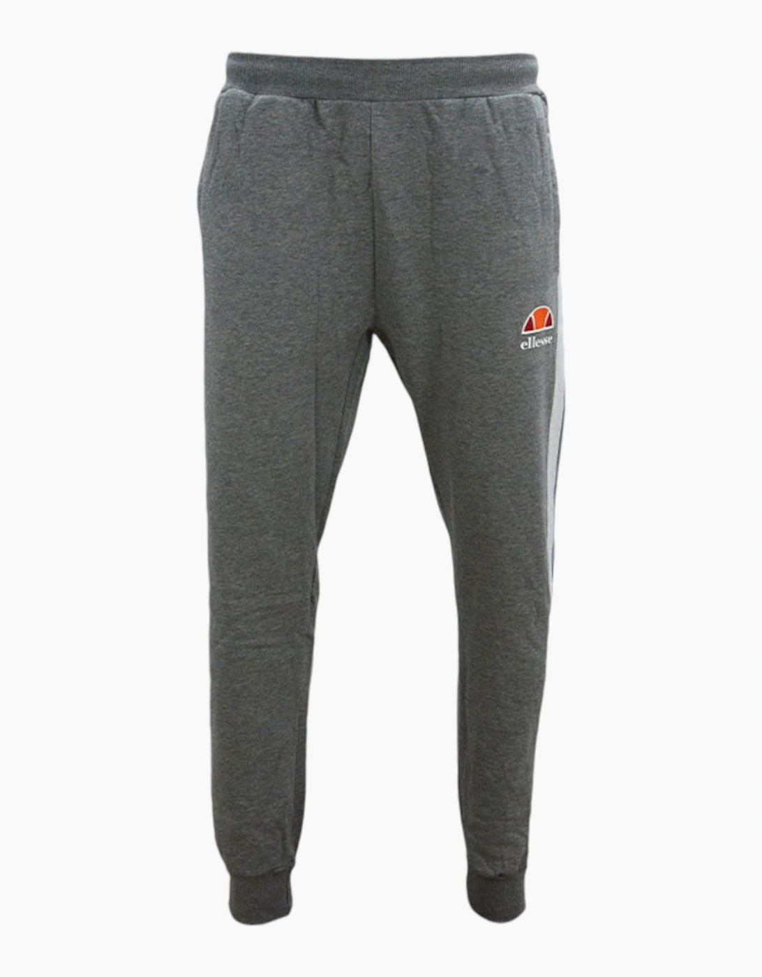 Men's ELLESSE Mens Joggers Fleece Sweatpants Stripe Bottoms Casual Cuffed Gym Trousers - Grey - Size: 32/30/31