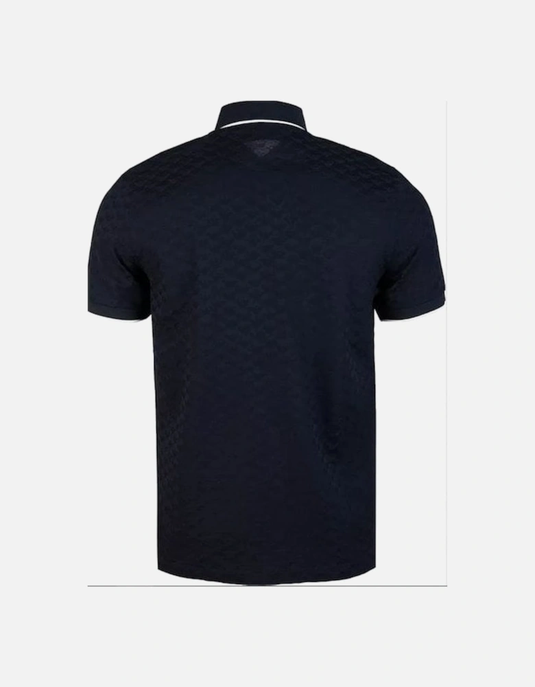 Cotton Allover Logo Navy Polo Shirt
