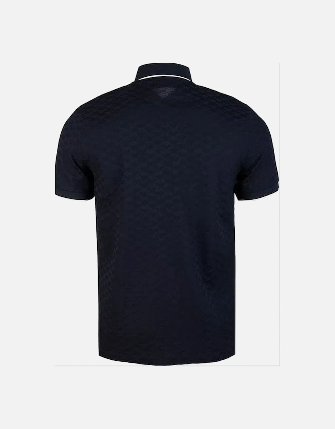 Cotton Allover Logo Navy Polo Shirt