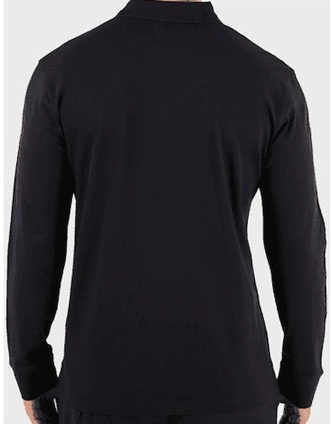 Cotton Navy Long Sleeve Eagle Polo Shirt