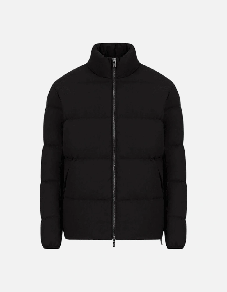 Quilted Nylon Black Down Jacket